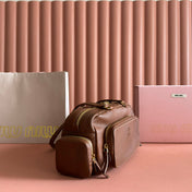 JOIE HAND BAG 32 IN TAWNY BROWN CALFSKIN