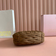 MIU MIU SUEDE HANDBAG 23 DARK BROWN