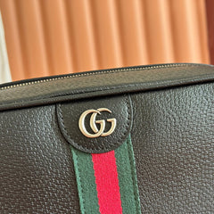 GUCCI 25S OPHIDIA CROSSBODY BAG 28 IN BLACK CALFSKIN