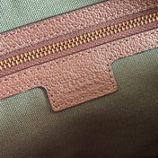 GUCCI 26S OPHIDIA CROSSBODY BAG 24 IN BROWN AND DARK BEIGE CANVAS