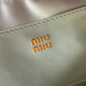 MIUMIU 26S ARCADIE BAG 19 IN SAGE GRAY CALFSKIN GOLD HARDWARE