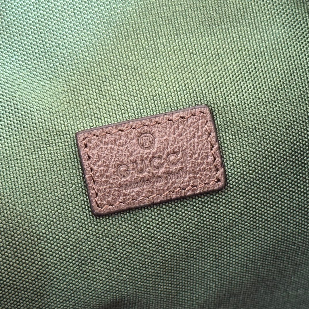 GG 25S OPHIDIA SMALL BACKPACK 20 IN BEIGE AND EBONY CALFSKIN