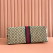 GG 25S SAVOY LARGE BAG 48 IN BEIGE AND EBONY GG SUPREME CANVAS