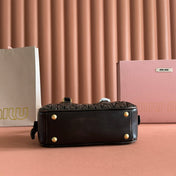 MIUMIU 26S ARCADIE MATELASSE BAG 22 IN BLACK CALFSKIN GOLD HARDWARE