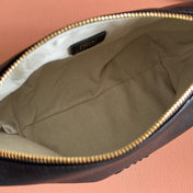 MIUMIU 26S CORDUROY POUCH BAG 25 IN BLACK CALFSKIN GOLD HARDWARE