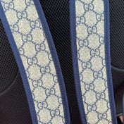 GUCCI 25S OPHIDIA MEDIUM BACKPACK 40 CM IN BEIGE MIX BLACK CALFSKIN