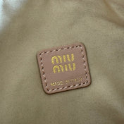 MIUMIU 26S POUCH BAG 15 IN LIGHT PINK CALFSKIN GOLD HARDWARE