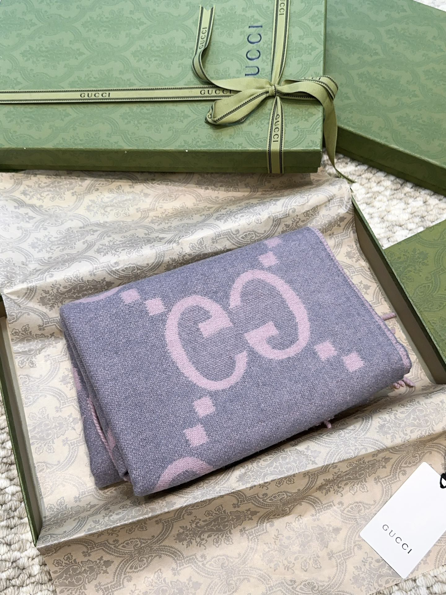 SCARF 200 CM IN LIGHT PINK MIX GRAY CASHMERE 396379