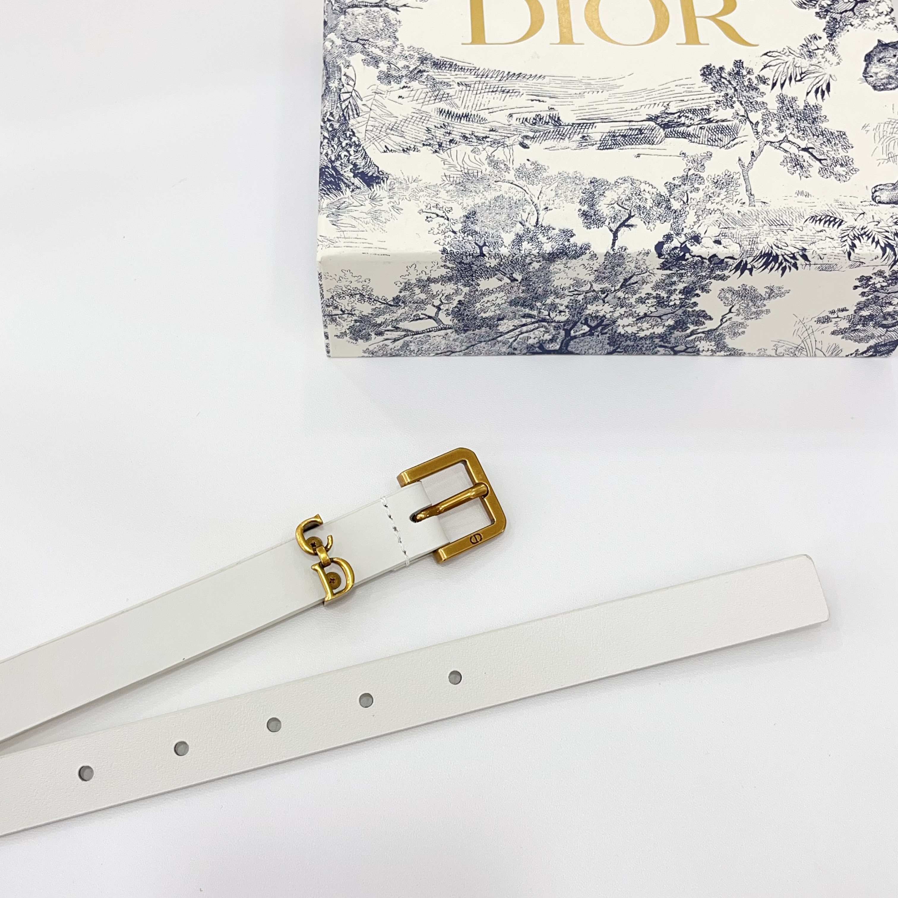 DIOR 25S BELT 20 MM IN WHITE CALFSKIN 570114