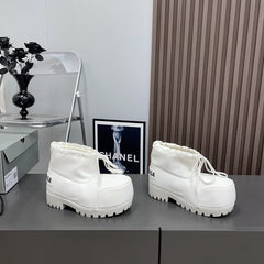 BALENCIAGA 25S ALASKA ANKLE BOOTS HIGH HEEL IN WHITE FABRIC