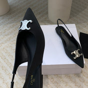 ALMA TRIOMPHE SLINGBACK IN GROS-GRAIN  BLACK