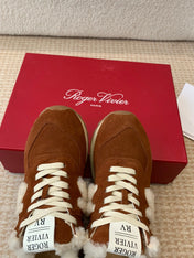 VIV' RUN SNEAKER IN BROWN SUEDE AND SHEARLING