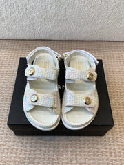 DAD SANDAL IN WHITE MIX COLORFUL FABRIC