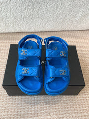 DAD SANDAL IN COBALT BLUE CALFSKIN