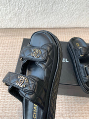 DAD SANDAL IN BLACK CALFSKIN MULE