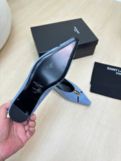 BABYLONE BALLET FLAT IN SKY BLUE SUEDE