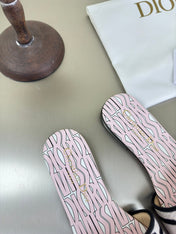 DWAY SLIDE EMBROIDERED COTTON AND LIGHT PINK MISS DIOR ALLOVER MOTIF