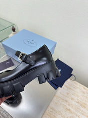 PRADA 25S PLATFORM MARY JANE SHOES IN BLACK CALFSKIN STYLE 3