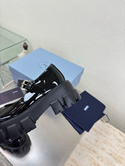 PRADA 25S PLATFORM MARY JANE SHOES IN BLACK GLOSSY CALFSKIN STYLE 2