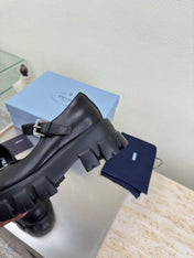 PRADA 25S PLATFORM MARY JANE SHOES IN BLACK CALFSKIN STYLE 1