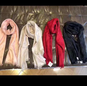 LONG SCARF 195 CM IN BLACK CASHMERE 332742