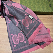 SCARF 195 CM IN DARK PINK GG WOOL LAMÉ JACQUARD 403976