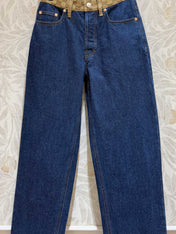 Gucci Old Flower Waist Jeans Blue Cotton