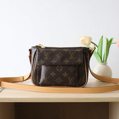 LV 25S SHOULDER BAG 19 IN BROWN MONOGRAM CALFSKIN GOLD HARDWRE