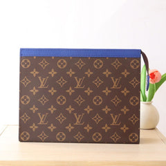 LV 25S POCHETTE VOYAGE 26 IN INDIGO BLUE MONOGRAM MACASSAR COATED CANVAS
