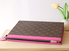 LV 25S POCHETTE VOYAGE 26 IN PONDICHERY PINK MONOGRAM MACASSAR COATED CANVAS