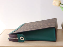 LV 25S POCHETTE VOYAGE 26 IN BORNEO GREEN MONOGRAM MACASSAR COATED CANVAS