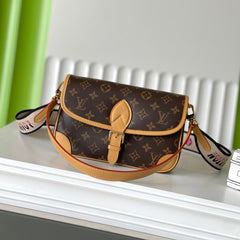 DIANE 25 IN BROWN MONOGRAM CANVAS TANNED COWHIDE