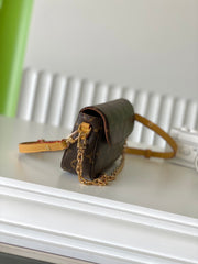 WALLET ON CHAIN IVY 23.5 IN BROWN MONOGRAM CANVAS GOLD LOCK