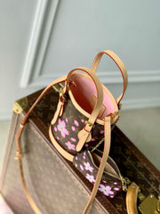 NANO BUCKET CHERRY BLOSSOM IN SAKURA BROWN MONOGRAM COATED CANVAS