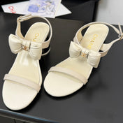 MID HEEL 45 MM SANDALS IN WHITE CREAM CALFSKIN