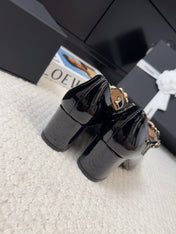 MARY JANE SHOES IN BLACK PATENT CALFSKIN 55 MM