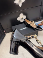 MARY JANE SHOES IN BLACK PATENT CALFSKIN 55 MM