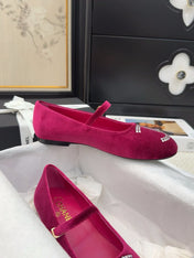 MARY JANE SHOES IN JAM PURPLE VELVET WITH CRYSTALS LOGO