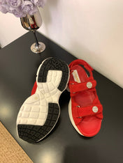 SANDAL 25S IN RED SUEDUE FABRIC