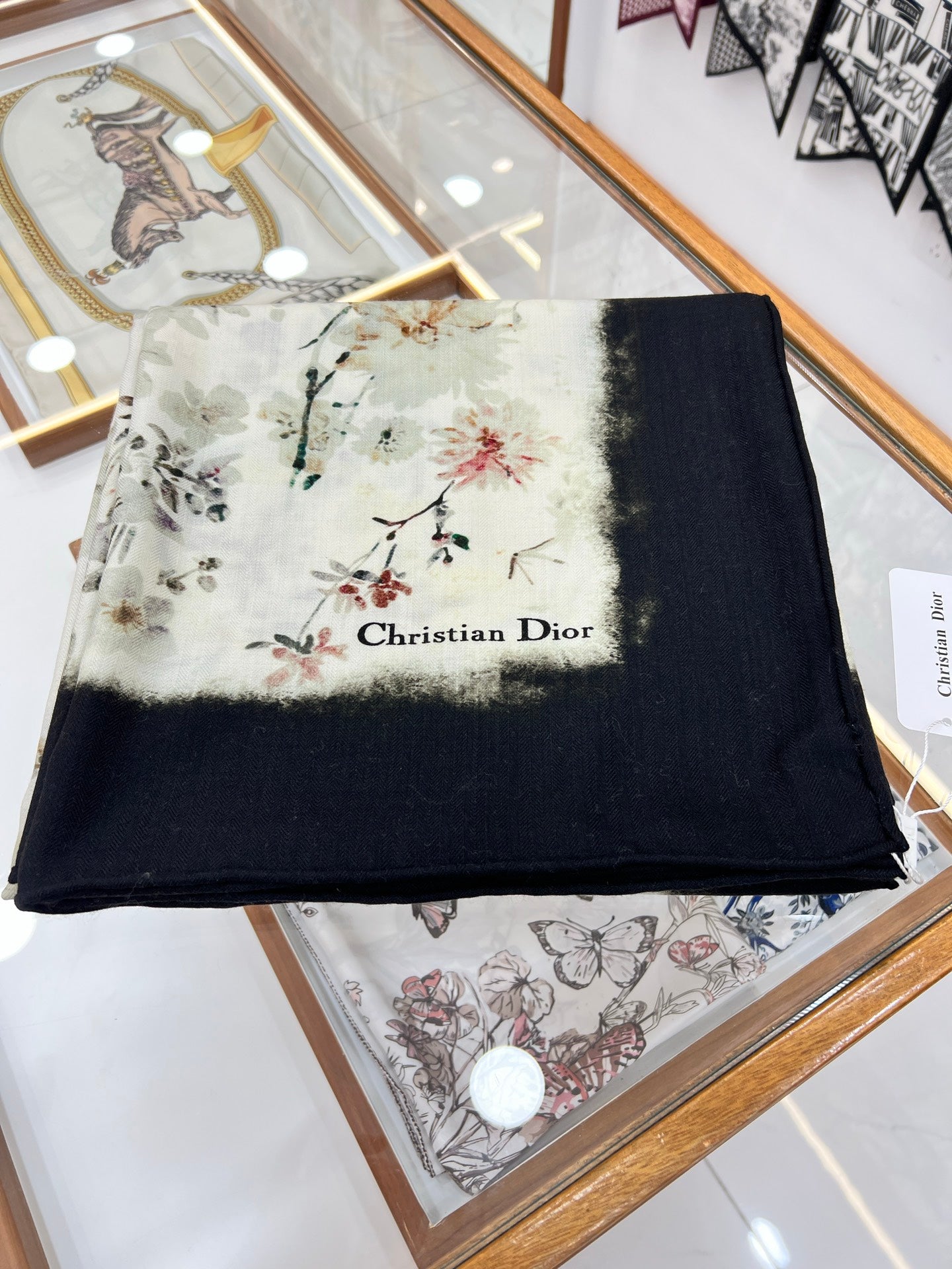 DIOR SCARF 140 CM IN WOOL MIX SILK FABRIC 708384