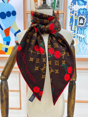 LV SCARF 135 CM IN WOOL MIX SILK 735873