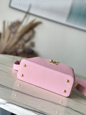 CAPUCINES EAST-WEST MINI 22 IN BLUSH PINK CALFSKIN GOLD HARDWARE