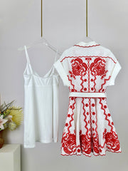 ZIMMERMANN EMBROIDERED SHORT-SLEEVE MINI DRESS 270267