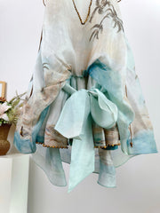 ZIMMERMANN BALANCE DEEP V-NECK MINI DRESS 270315