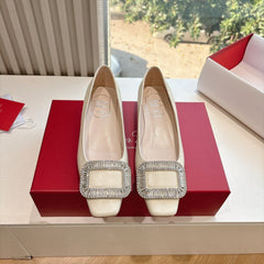 BELLE VIVIER BALLERINAS IN PARCHMENT BEIGE SMOOTH LAMBSKIN