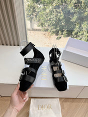 PUNK BALLET FLAT IN BLACK SUEDE AND CALFSKIN