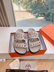 EXTRA SANDAL IN NUDE BEIGE CALFSKIN