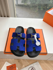 CHYPRE SANDAL IN COBALT BLUE SUEDE