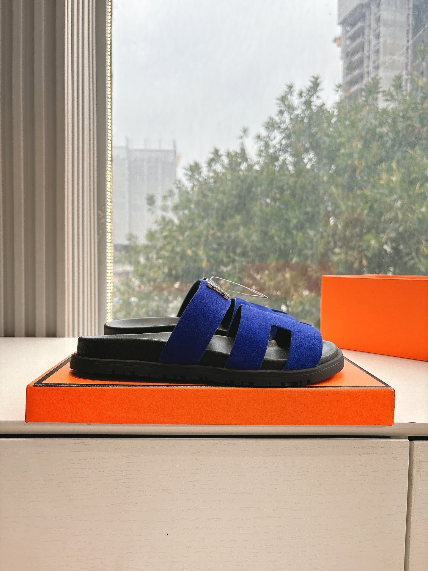 CHYPRE SANDAL IN COBALT BLUE SUEDE