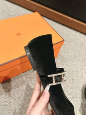 JANE BALLET FLAT BLACK VELVET